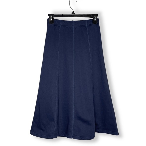 NWT The Westside Delilah Skirt Paneled Solid Navy Blue Terrycloth Size XS - Picture 2 of 8